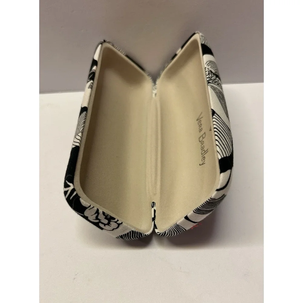 Vera Bradley Black White Floral Hard Shell‎ Eyeglass Case Clamshell Protector